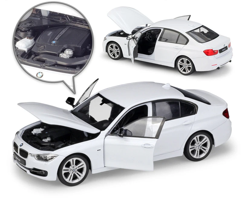 WELLY 1:24 Scale Diecast Simulator Model Car BMW 335i/535i Classic Vehicle Metal Alloy Toy Car For