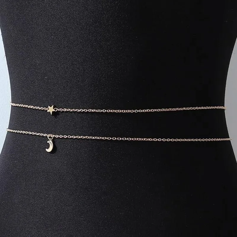 Sexy Vintage Moon Star Belly Chain Body 