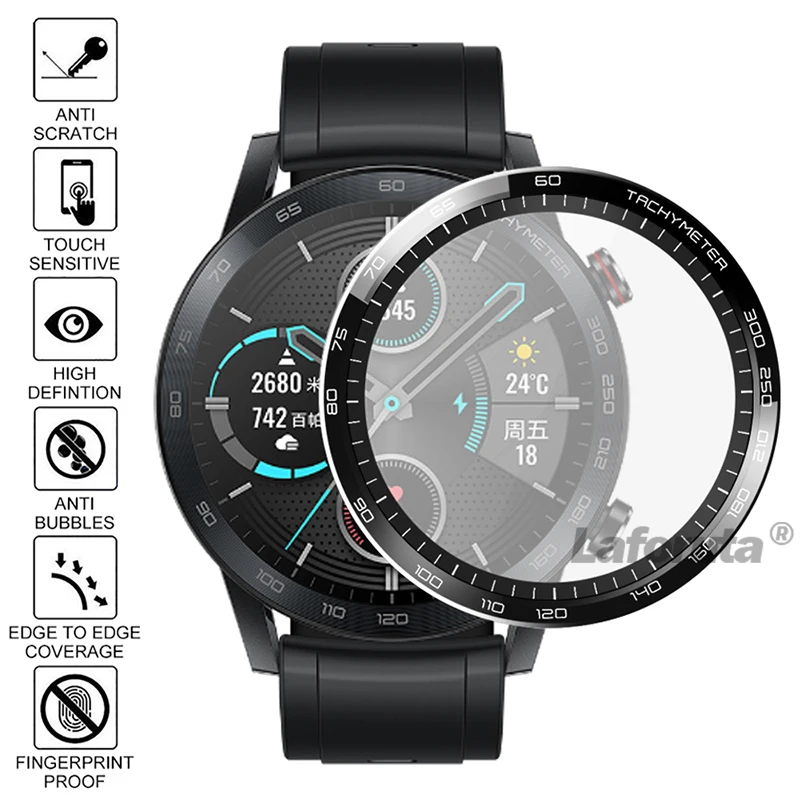 Screen Protectors Watch Screen Protector Watch Screen Protector Case Watch Protector Case For Huawei Honor Watch Magic 2 46mm 42mm 3D Curved Screen Protective Film GS3 ES Watch Full Protective Cover Soft Tempered Glass