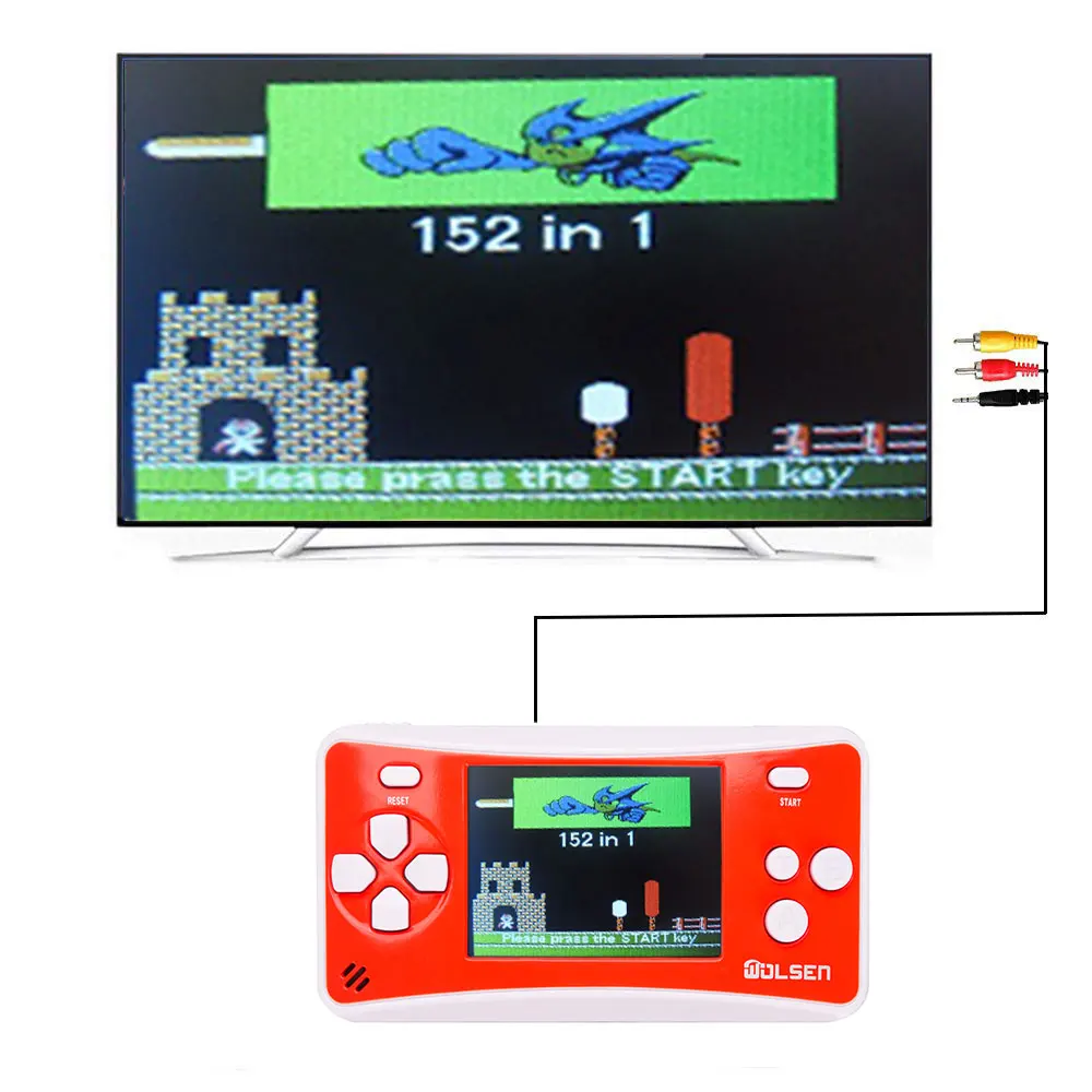 Wolsen 2.5 inch handheld game systems with built-in games 152 games for Kid 8 Bit Video game system