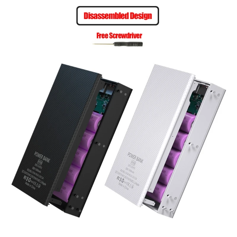 Съемный чехол для аккумулятора 5x1865 qc 3 0 PD с функцией быстрой зарядки ЖК-дисплей
