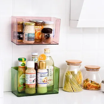 

Simple Transparent Makeup Storage Box Desk Organizer Kitchen Storage Container Wall Shelf Wall-Mounted Bathroom Accessories