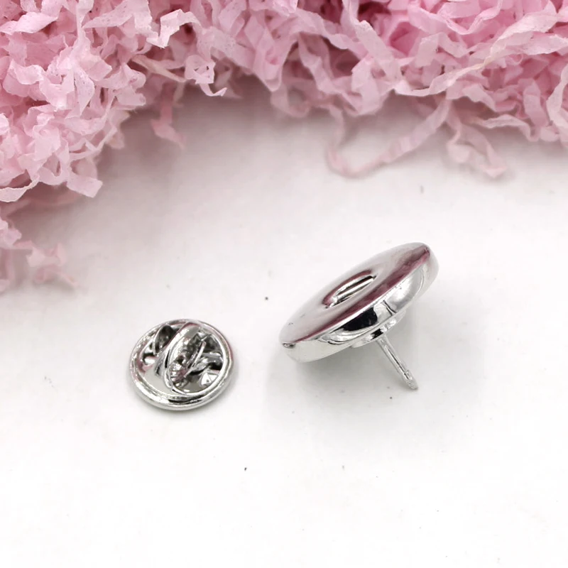 10pc New Arrival Diy Interchangeable Snap Brooch Tie Pins 18mm Snaps