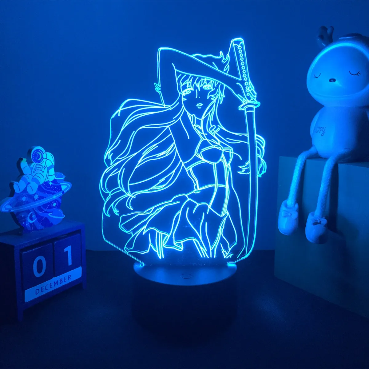 cat night light 3d Lamp Anime Future Diary Nightlight for Kids Bedroom Decor Bedside lamp Birthday Gift Waifu Manga Led Light Yuno Gasai childrens night lights