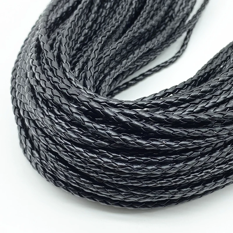 Artificial Leather Braided Rope leather cord 2 Meters 3mm Four Strand Cores For Fashion Bracelet Design Jewelry Making Handmade DIY