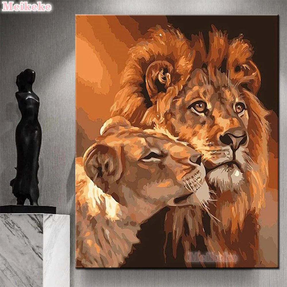 Animal World King of Animals Lion DIY Painting By Numbers Modern Wall Art  Picture Paint By Numbers Unque Gift For Home Decor|Diamond Painting Cross  Stitch| - AliExpress