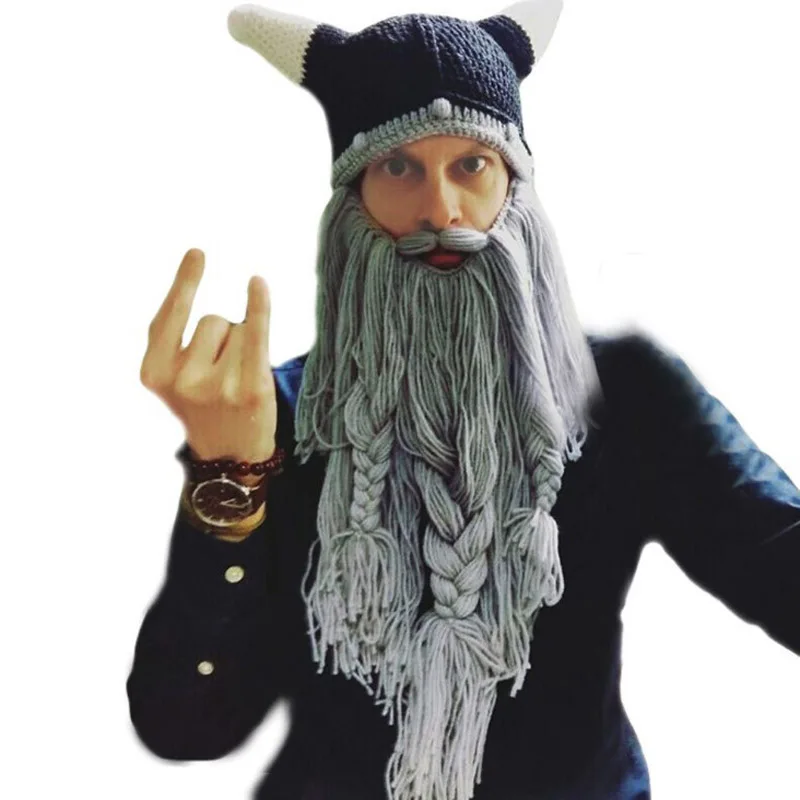 Новинка Mr. Kooky мужские варвары Vagabond Viking Beanie роговые шапки ручной работы зимние