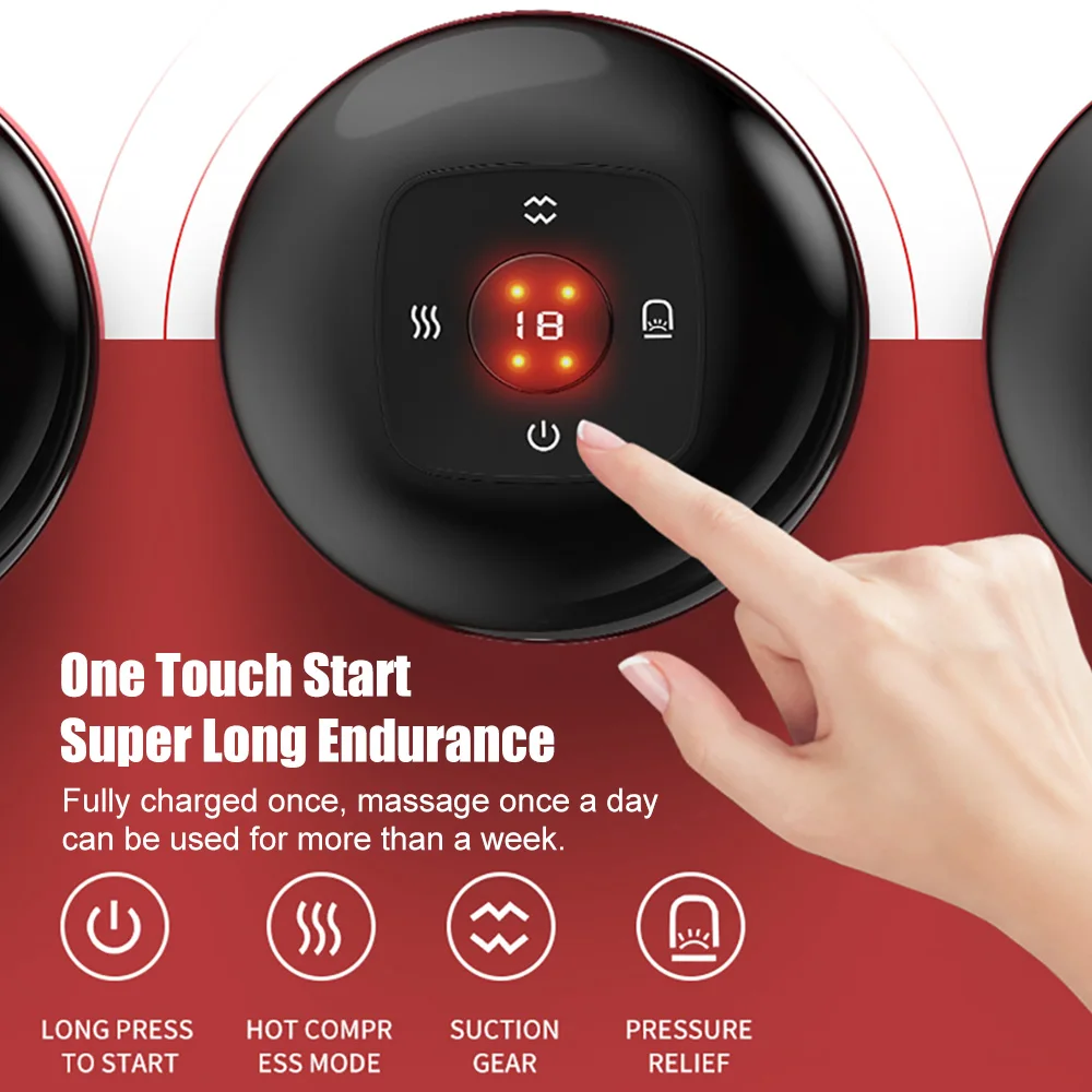 12 Gears Electric Cupping Therapy Massager Vacuum Suction Cups Adjustable Therapy Cupping Guasha Massage Tool Muscle Stimulator 5