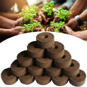 

5Pcs 45mm Seed Starting Plugs Pallet Seedling Soil Block Fertilizer Nutrient Block Compressed Peat Block Pellets Starting Plugs