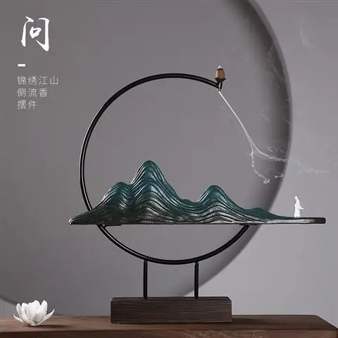 A Zen керамический обратный поток курильница для благовоний, водопад дымовая скала держатель для благовоний печь-курильница для домашнего офиса Декор для отеля - Цвет: A