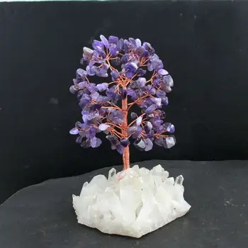 

Natural crystal ornaments wealth tree fortune tree money tree natural white crystal base