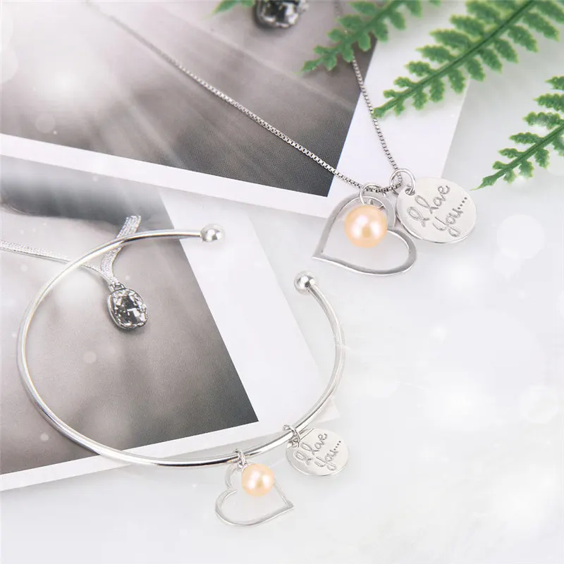 CLUCI Real Silver 925 Two Pieces Love Heart Pendant for Necklace Sterling Silver Women Valentine Day Gift Pendant Jewelry