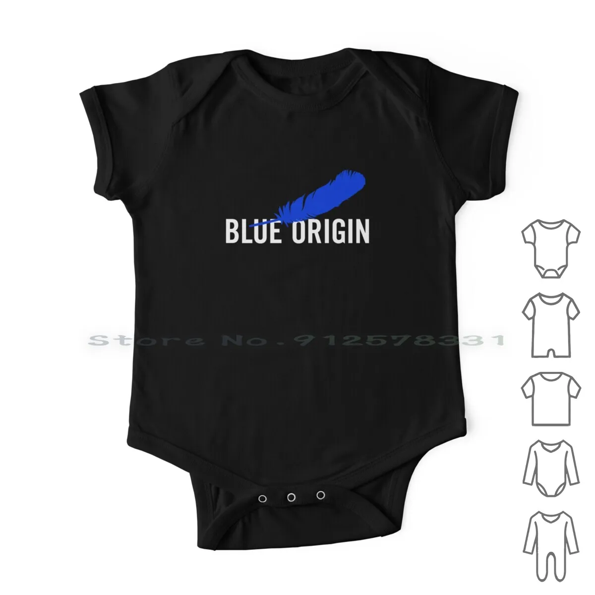 Logo Di Origine Blu-Blu E Bianco Vestiti Per Neonati Pagliaccetti Tute In Cotone Blu Origine Logo Piuma Aerospaziale Razzo Blu
