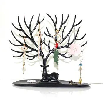 

Creative Jewelry Shelf New Tree Shape Deer Antlers Desktop Earrings Necklace 25*15*23CM Plastic Storage Jewelry Display Shelf