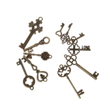 11 шт. антикварная винтажная подвеска в виде скелета в виде ключа в виде сердца ключница в стиле стимпанк
