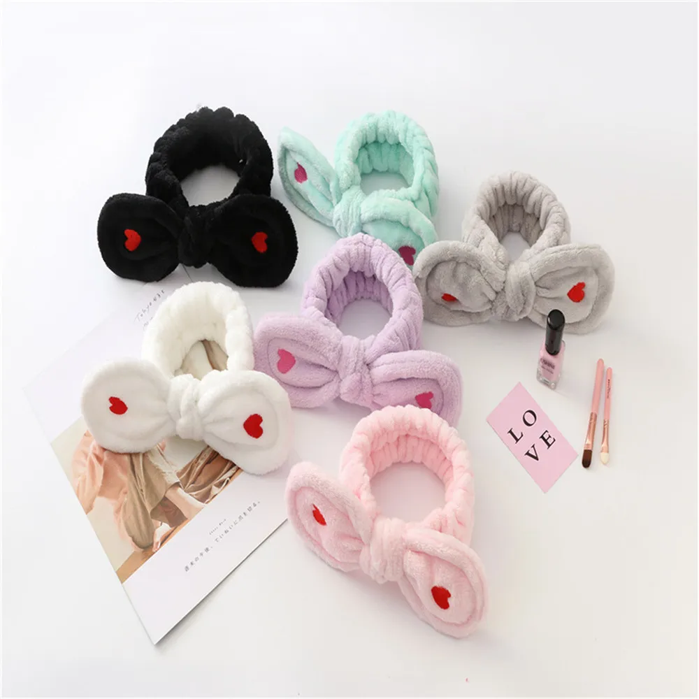 

New Women Bow Hair Band Fashion Red Love Bow Cloth Hairband Wash Face Headband Girls Headwear Hairbands Hair Accessories