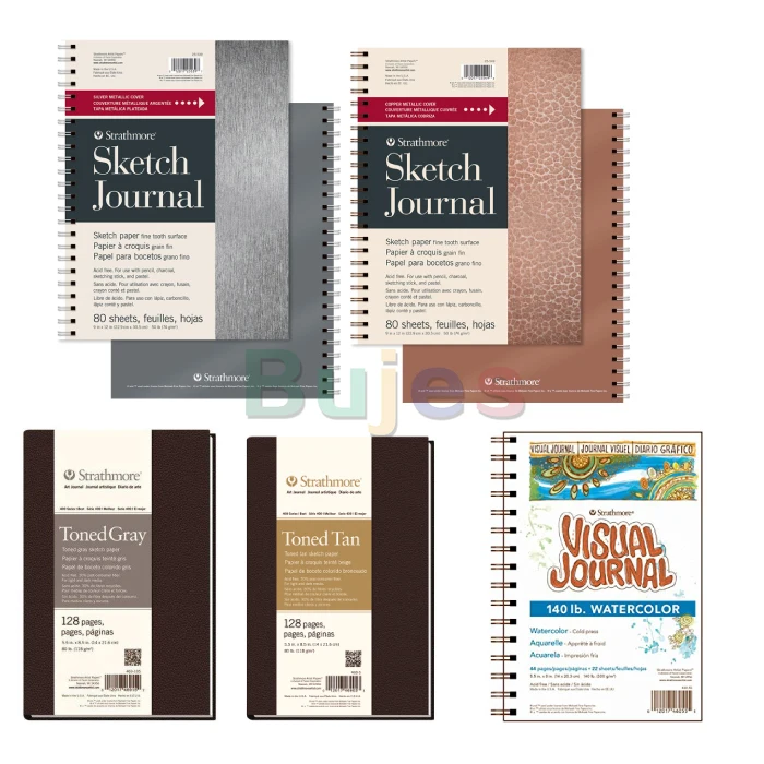 American Strathmore Drawing Notebooks Warm brown/cold gray, sketch color  lead,portable notebook,sketchbook,sketch art supplies - AliExpress