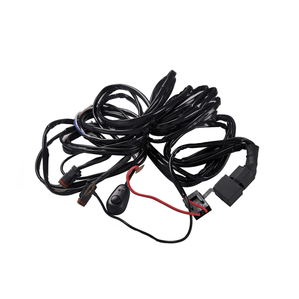 

ECAHAYAKU 1 Piece 3 Meters Offroad LED Light Cable with DT Connecter Waterproof LED Work Lights Harness Kit with fuse and relay