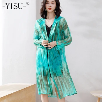 

YISU Chiffon Hooded cardigan Women fashion long Sun protection clothing Summer Long sleeve Loose thin Cardigan Blouse Women