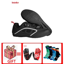 Boodun, новинка, велосипедная обувь без замка, с вращающейся пряжкой, для шоссейного велосипеда, MTB велосипеда, без замка, обувь для велоспорта, нескользящая резиновая подошва