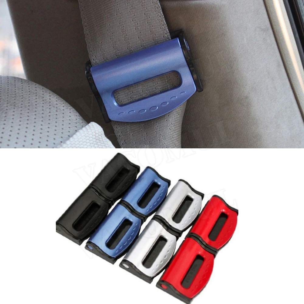 Clips ajustables para cinturones de seguridad de coche, hebilla de tope automático, Clip de plástico, colores, accesorios interiores, 2 unids/set por juego|Asientos, bancos y accesorios| - AliExpress