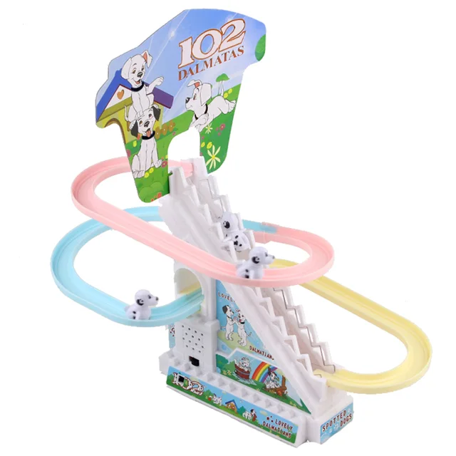 New Track Toy Climb Stairs Children Kids Classic Cartoon Ducks Roller Coaster Toy Set Electric Music Light Birthday Gift D