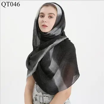 

M4 High quality plain crinkel viscose hijab wrap shawls women scarf scarves long wrap headband 180*90cm
