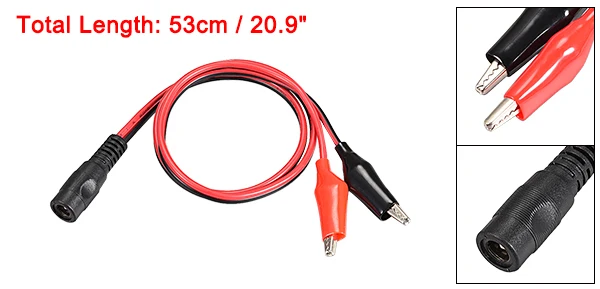 uxcell 2.1mmx5.5 mm 12V DC Female Jack to Alligator Clip Power Cable  Connectors 32cm for CCTV Security Camera Lighting Adapter