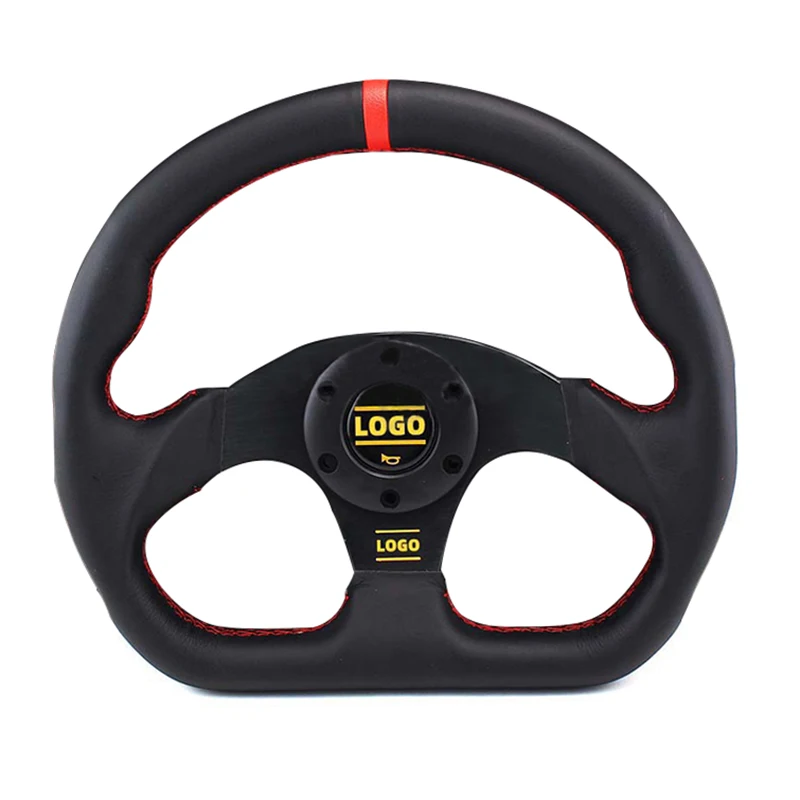 Car Styling 13inch/330mm Sport Steering Wheel Flat Leather Game