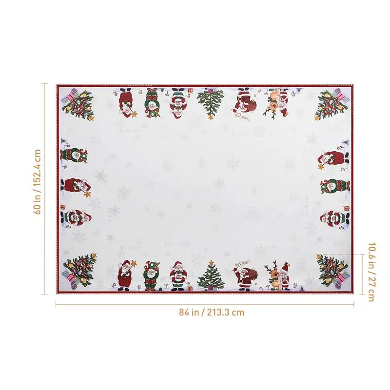 Рождественская скатерть, декоративная настольная дорожка, длинная скатерть для нового года, рождественские вечерние, праздничные, зимние, домашний декор 84x60 дюймов