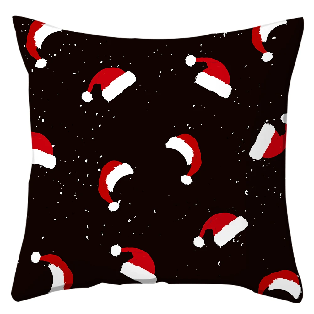 Homesky Merry Christmas Cushion Cover 45x45cm Decoration Pillowcases Santa Claus Polyester Throw Pillow Case Cover