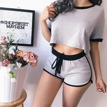 T Shirt for Women Shorts 2 Piece Set Tracksuit Summer Suit Lounge Wear Matching Korean Fashion Clothing Sexy Clothes Club Outfit