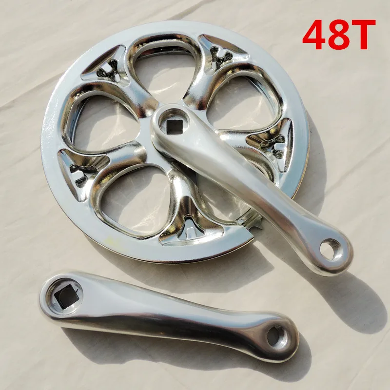 

Folding bicycle single tooth disc 48Tx140mm with cover wheel silver aluminum alloy available variable speed chain
