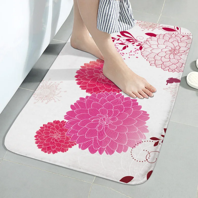 

Sholisa Useful 45*75 cm Bath Mats Bathroom Horizontal Stripes Rug Absorbent Non-slip Bath Mats bathroom carpet bath mats