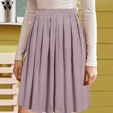 Женская клетчатая юбка, милая плиссированная юбка с высокой талией, летняя юбка для танцев, юбка для косплея, школьная форма, Женская юбка для вечеринки