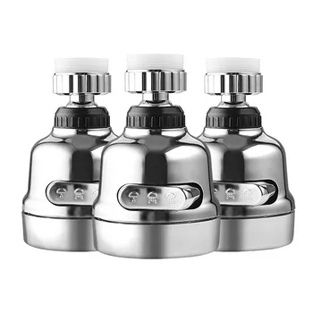 

3Pcs Rotatable Faucet Sprayer Head Anti Splash Tap Booster Shower Water Saving Kitchen faucet accessories Home improvement #4A09