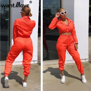 

Wantmove winter casual 2 piece set sexy button lace short top casual pants solid 2019 new sport outfit women 2 pieces WM986