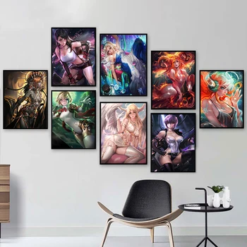 

league of legends Game Poster Painting Frame Painting Living Room Study Bedroom Supplies wall painting sexy poster NO.11