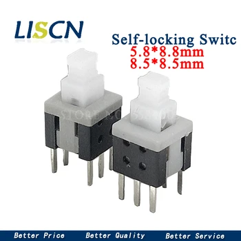 

20PCS 5.8X5.8MM 5.8*5.8MM 8.5*8.5MM Self-locking Switch Push Button Switch DIP 6 Pins Tactile Pushbutton Key Switch