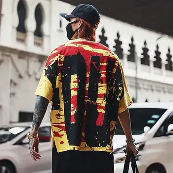 

Cool Summer Letter Printed T Shirts Streetwear Male 2020 Hip Hop Casual Short Sleeve Punk Tops Tees Men Loose Punk Tshirts Boys