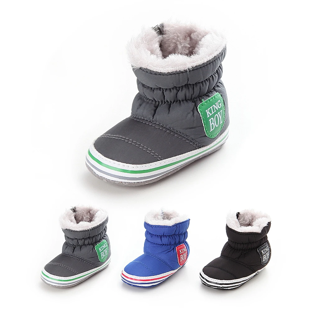 Pudcoco/ г. Зимние теплые Детские парусиновые ботинки флисовые зимние детские пинетки, туфли для младенцев, ботинки для маленьких мальчиков 0-18 месяцев