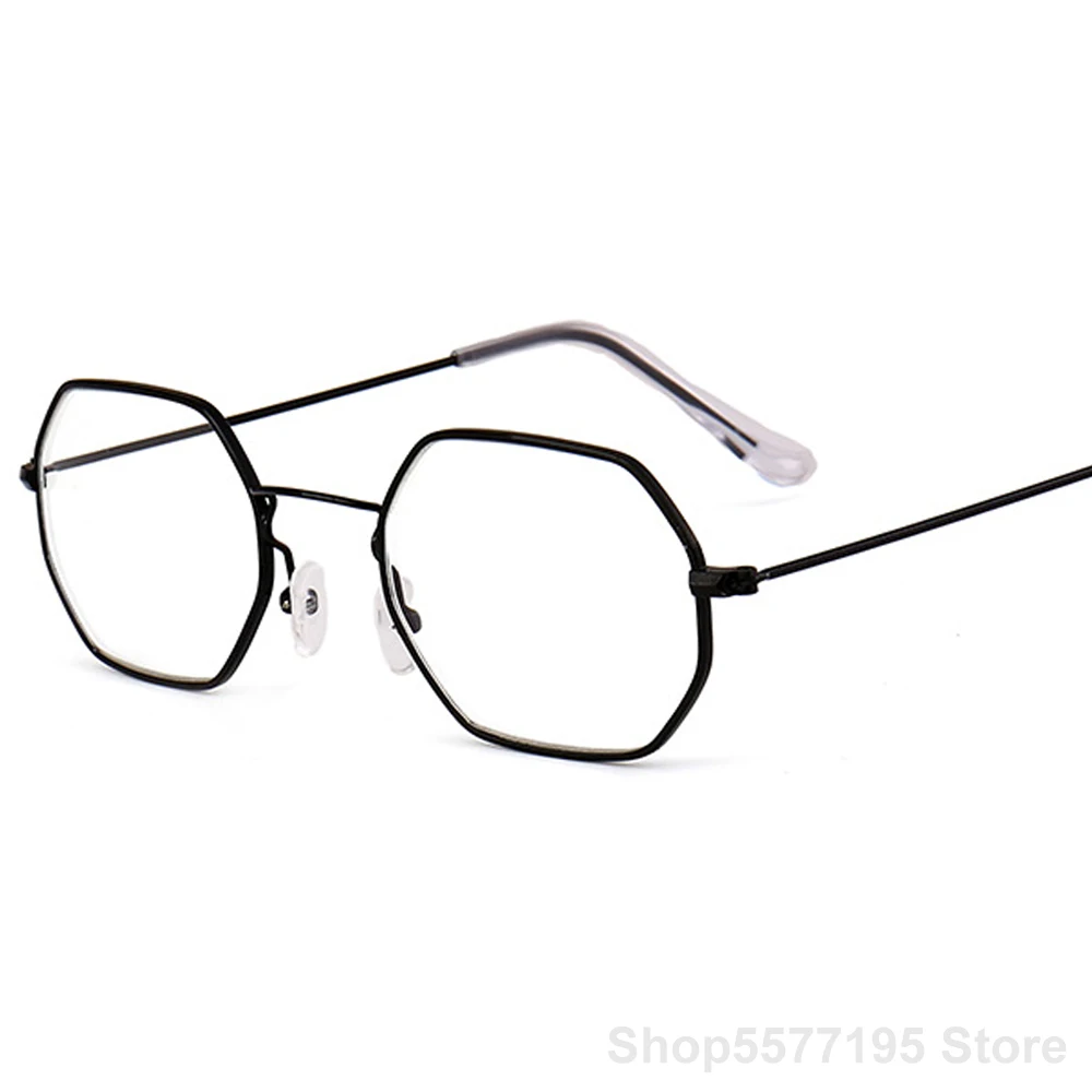 

Small Hexagon Alloy Gold Frame Glasses Classic Retro Optics Eyeglasses Transparent Clear Lens Women Men Espectacles Female