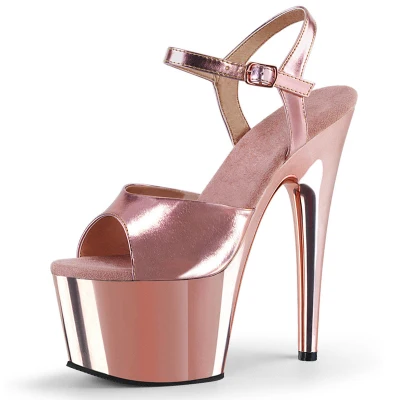 Pink 15cm Heel Platform Sandals 15cm High Heels Silver Black Pink Stripper Women Summer Shoes Fenty Beauty Patent Leather Party Sexy Shoes - Цвет: Pink 15cm Heel