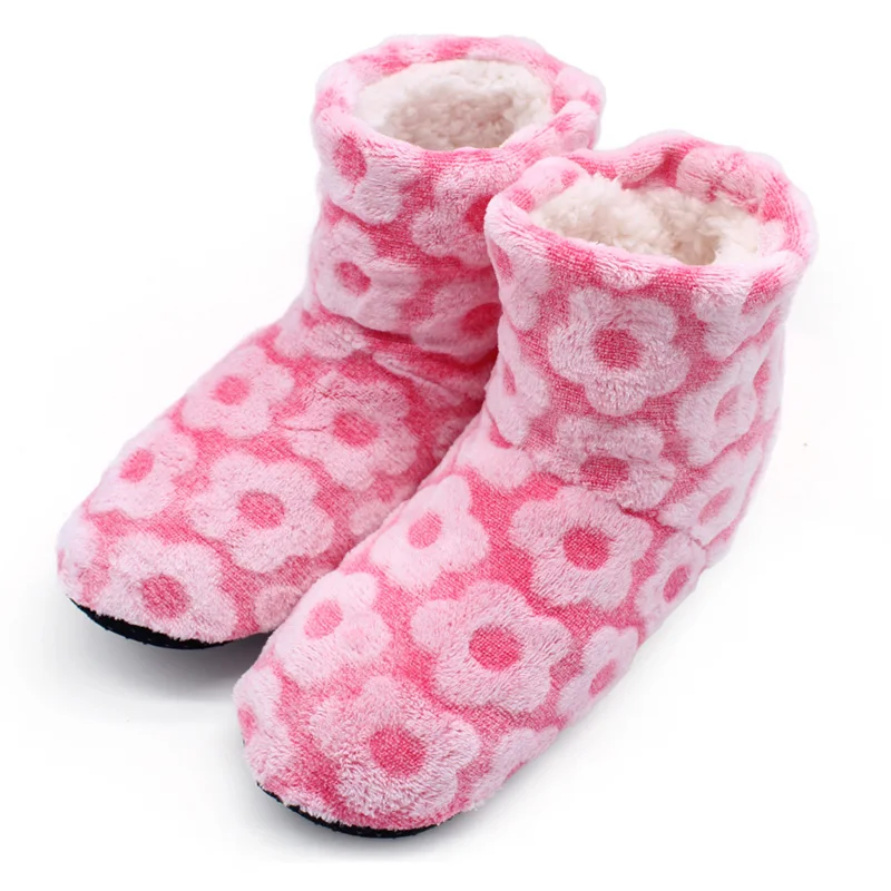 hot pink Зимние хлопковые тапочки со стразами; высококачественные теплые мягкие плюшевые тапочки; домашняя обувь; домашние тапочки; женские тапочки с принтом - Цвет: hot pink