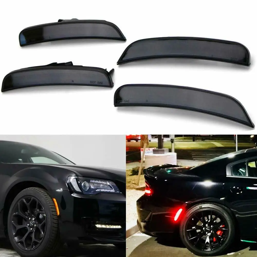 

4pcs Smoke Lens LED Side Marker Light For Chrysler 300 2015-2019 Amber/Red Car Lamps Replace OEM Sidemarker Lamps
