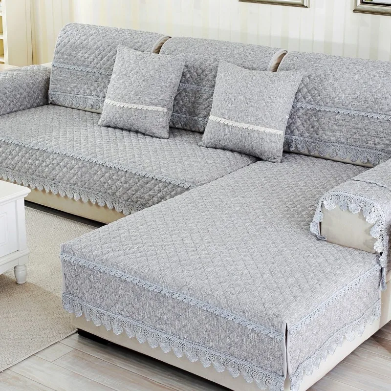 

European Style Cotton Linen Sofa Cushion Fabric Four Seasons Universal Minimalist Modern Combination Sofa Cover All Edges Includ