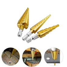 1 шт. торт для дома и сада Сталь шаг конус титановая дрель наконечников для дыропробивной пресс инструменты