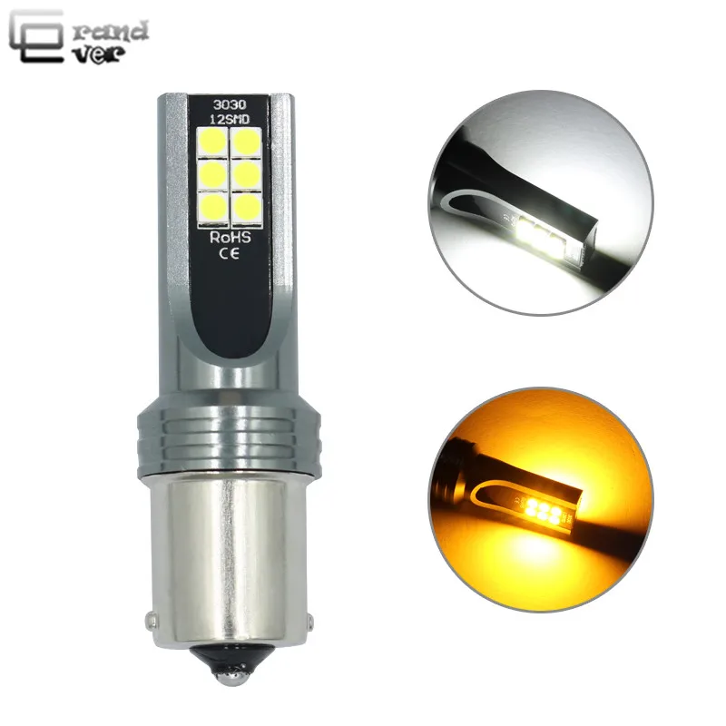 1 шт. высокое качество P21W led 1156 py21w bau15s Сигнал поворота 12 В 3030 12SMD Canbus w21w Led 1157 bay15d