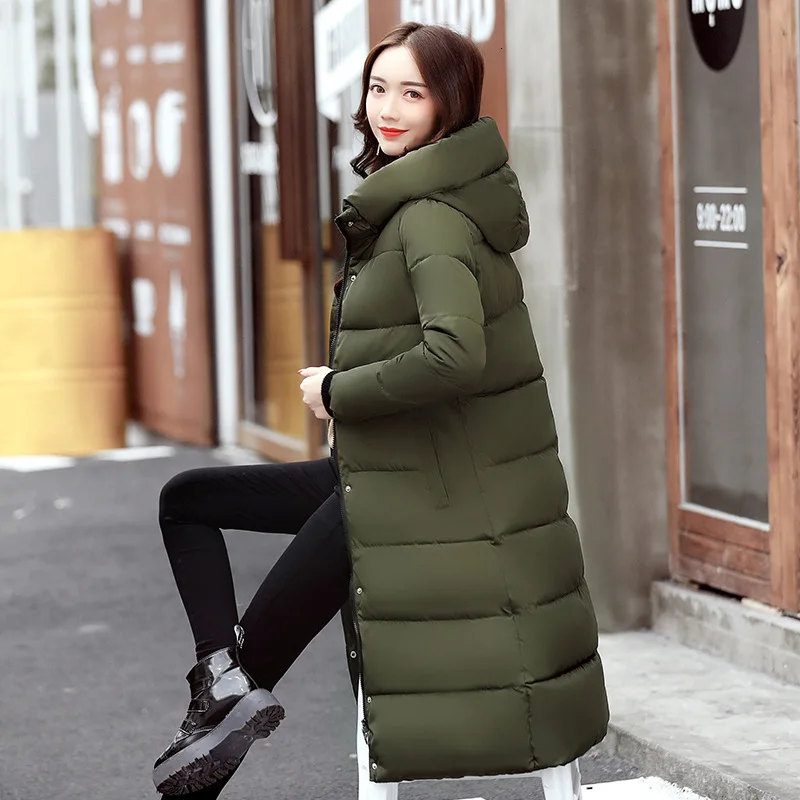 Hooded Colorful Winter Down Coat Jacket Long Warm Women Casaco Feminino Abrigos Mujer Invierno Parkas Outwear Coats Ru50