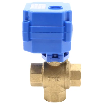 

1/2 Inch Electric Valve 3 Way T Port, DC12V Motorized Valve 3 Wires(CR02), DN15 Mini Electric Valve for Fluid Direction Regulati